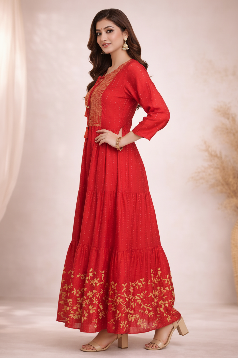 Side angle highlighting tiered construction