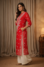 Side angle with embroidery details