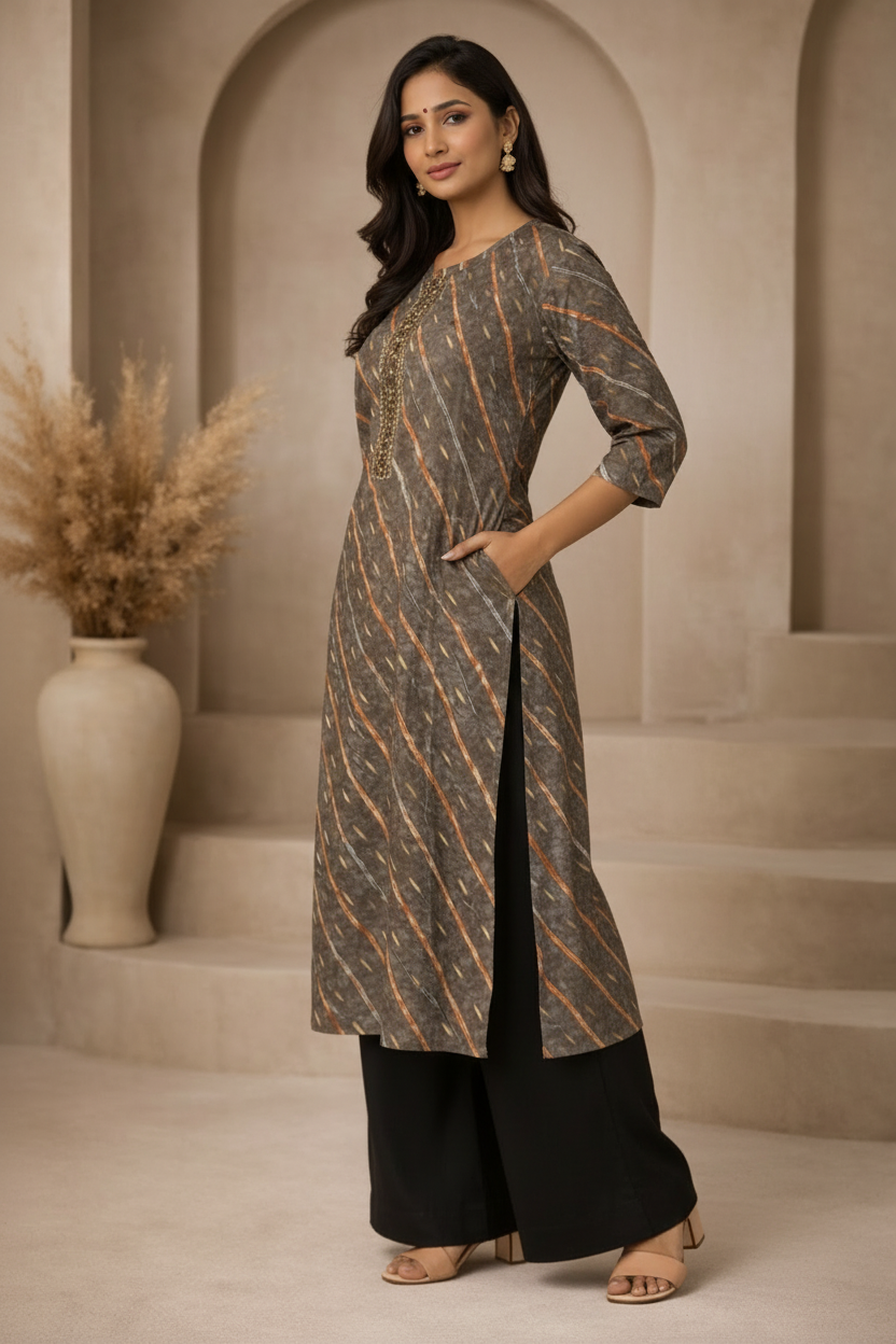 Side angle with pocket detail