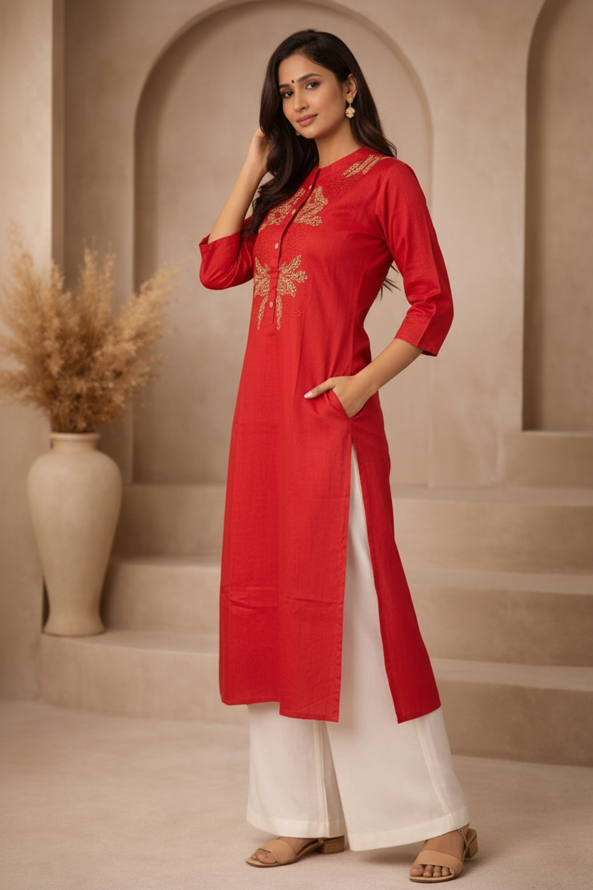 Side angle with pocket detail