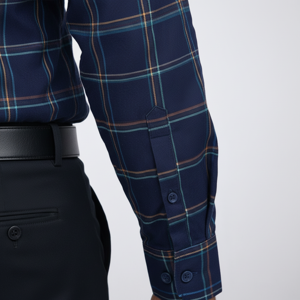 Sleeve cuff and pattern alignment detail