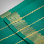 Texture shot – teal silk weave & gold zari stripes