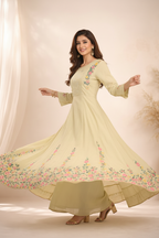 Twirl showing floral hem embroidery