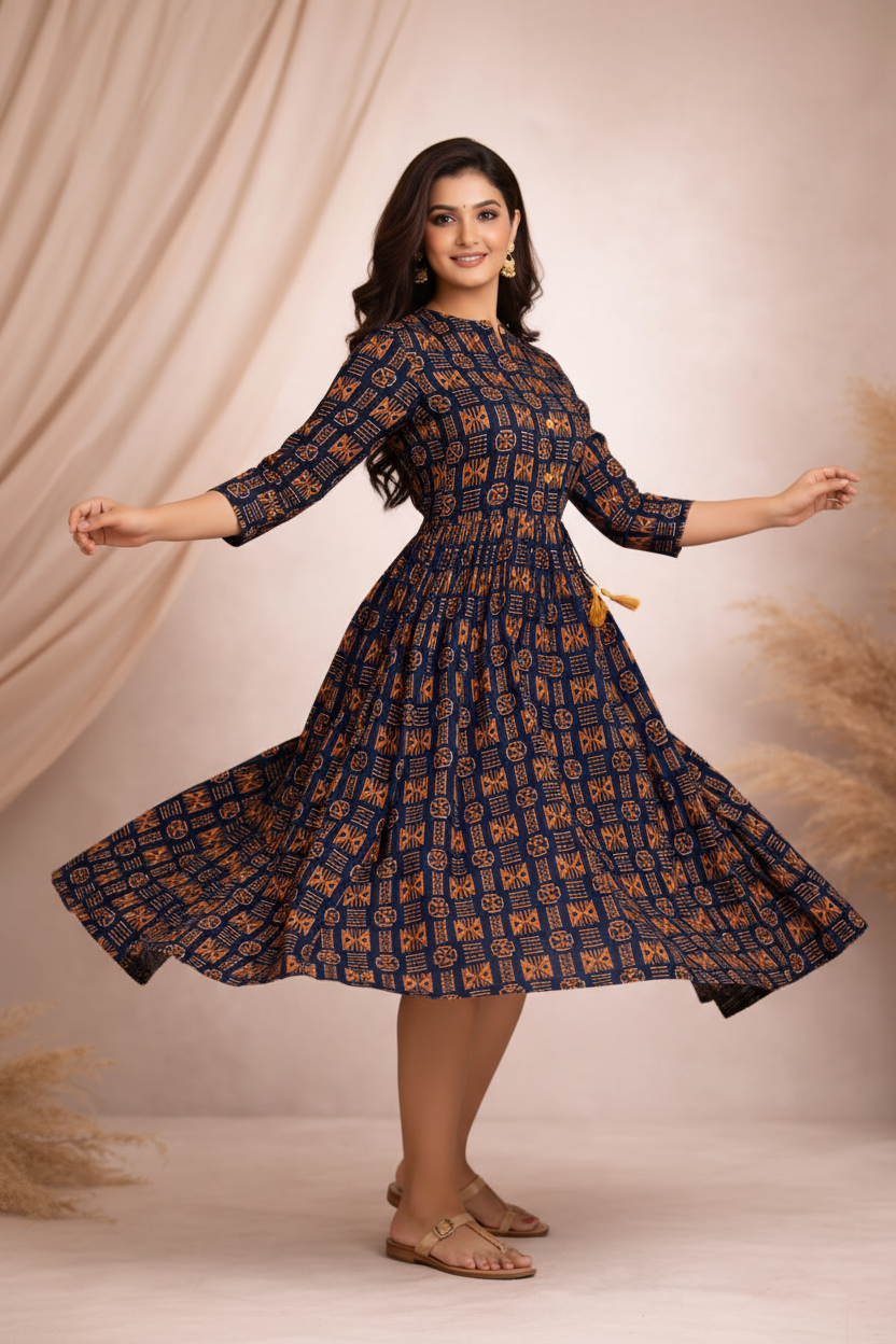 Twirl showing geometric print