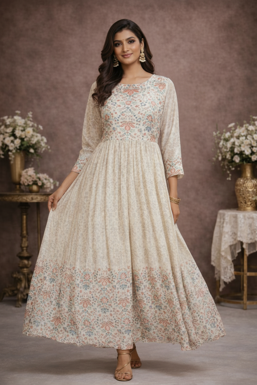 Walking pose with fabric flow