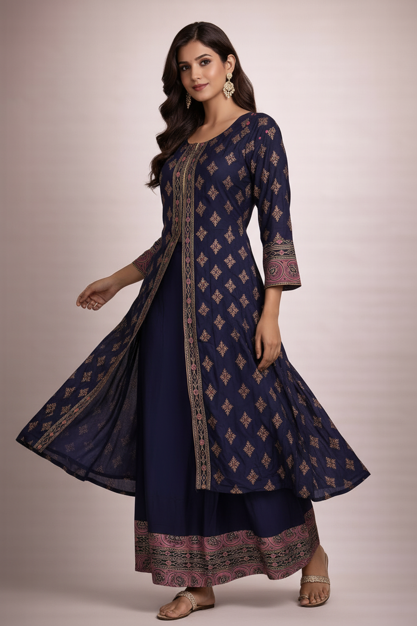 Walking pose with sleeve detail