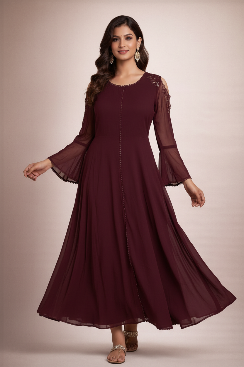 Walking pose with sleeve detail